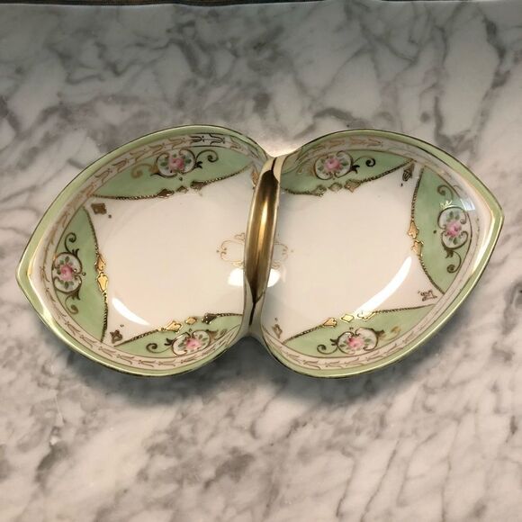 Vintage Handpainted Basket Dish - Picture 2 of 5